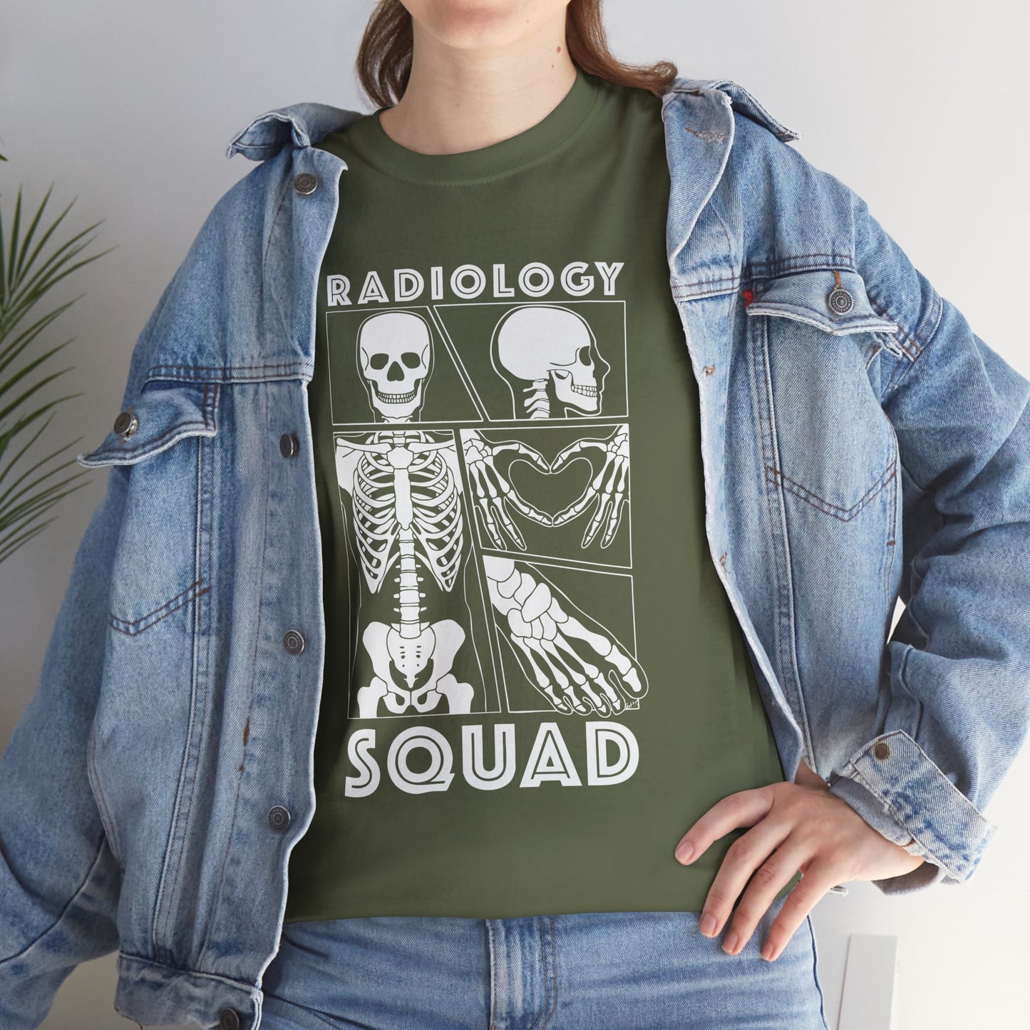 Radiology Comic Strip Tee with White Bones