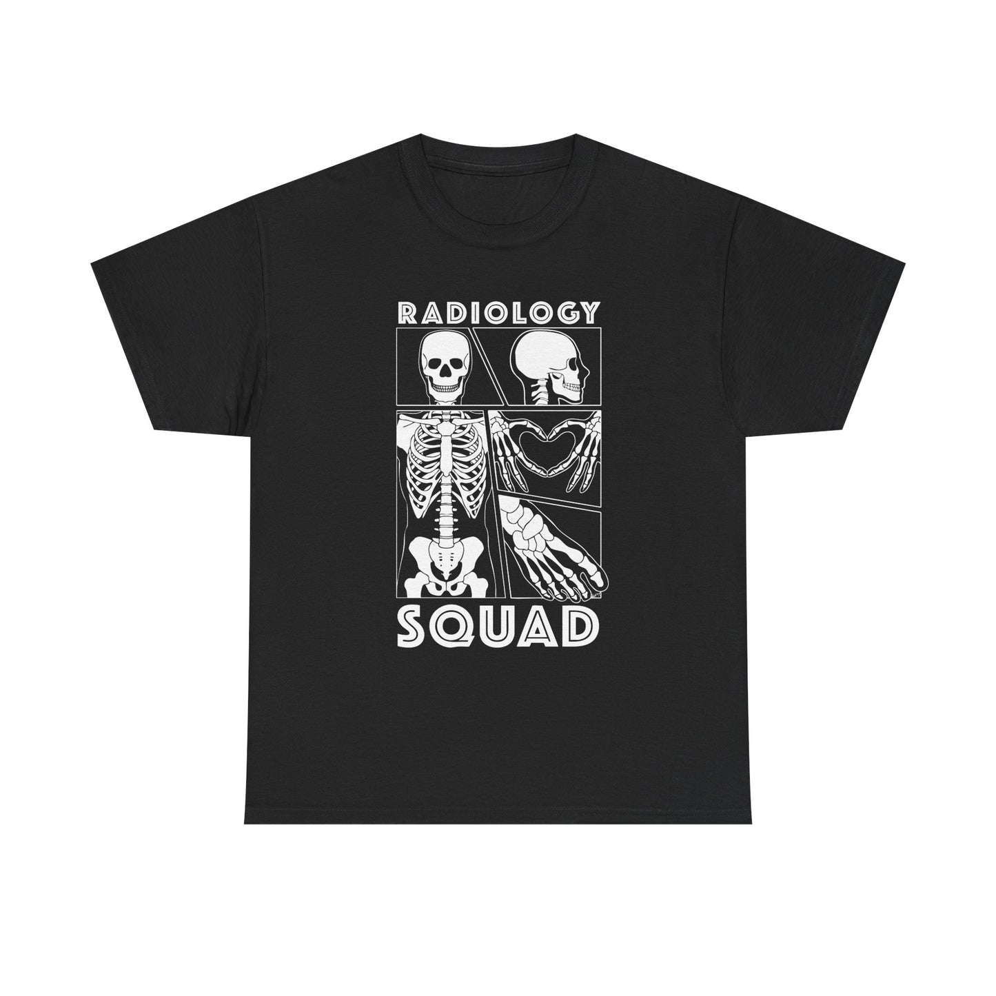Radiology Comic Strip Tee with White Bones