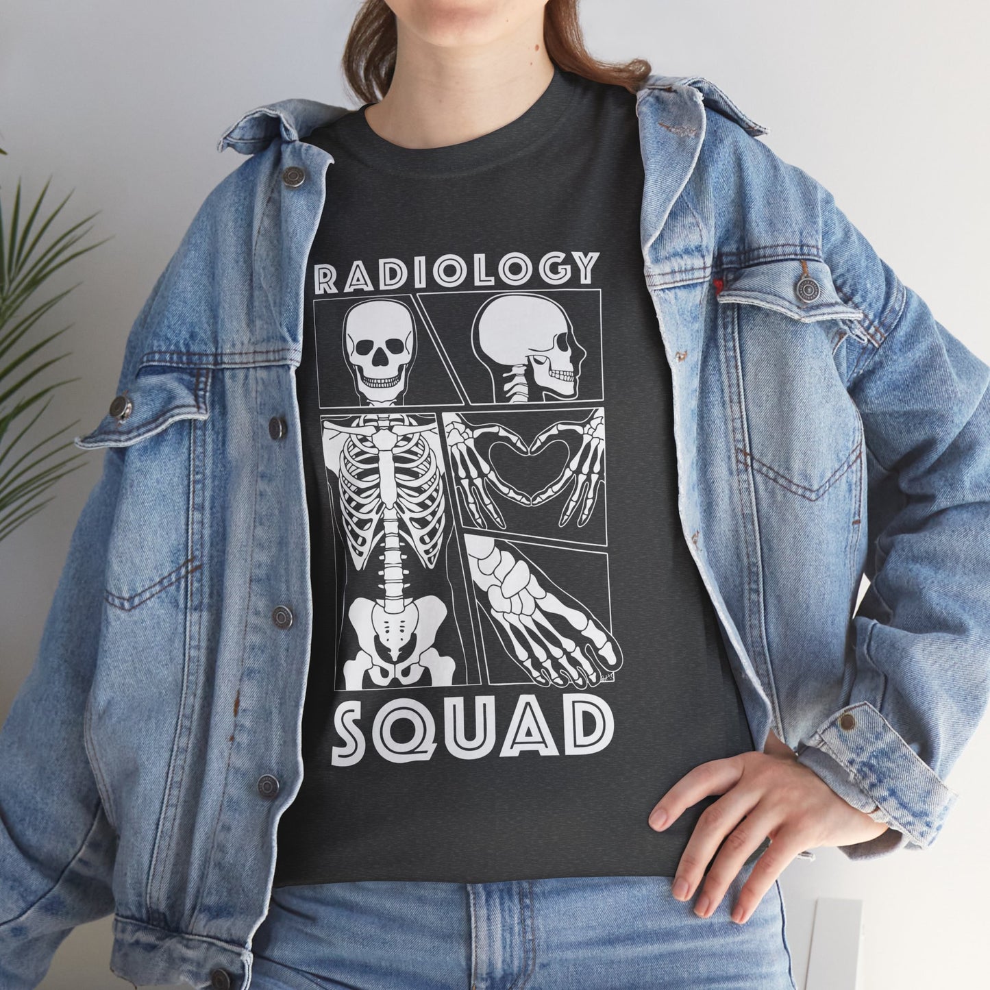 Radiology Comic Strip Tee with White Bones