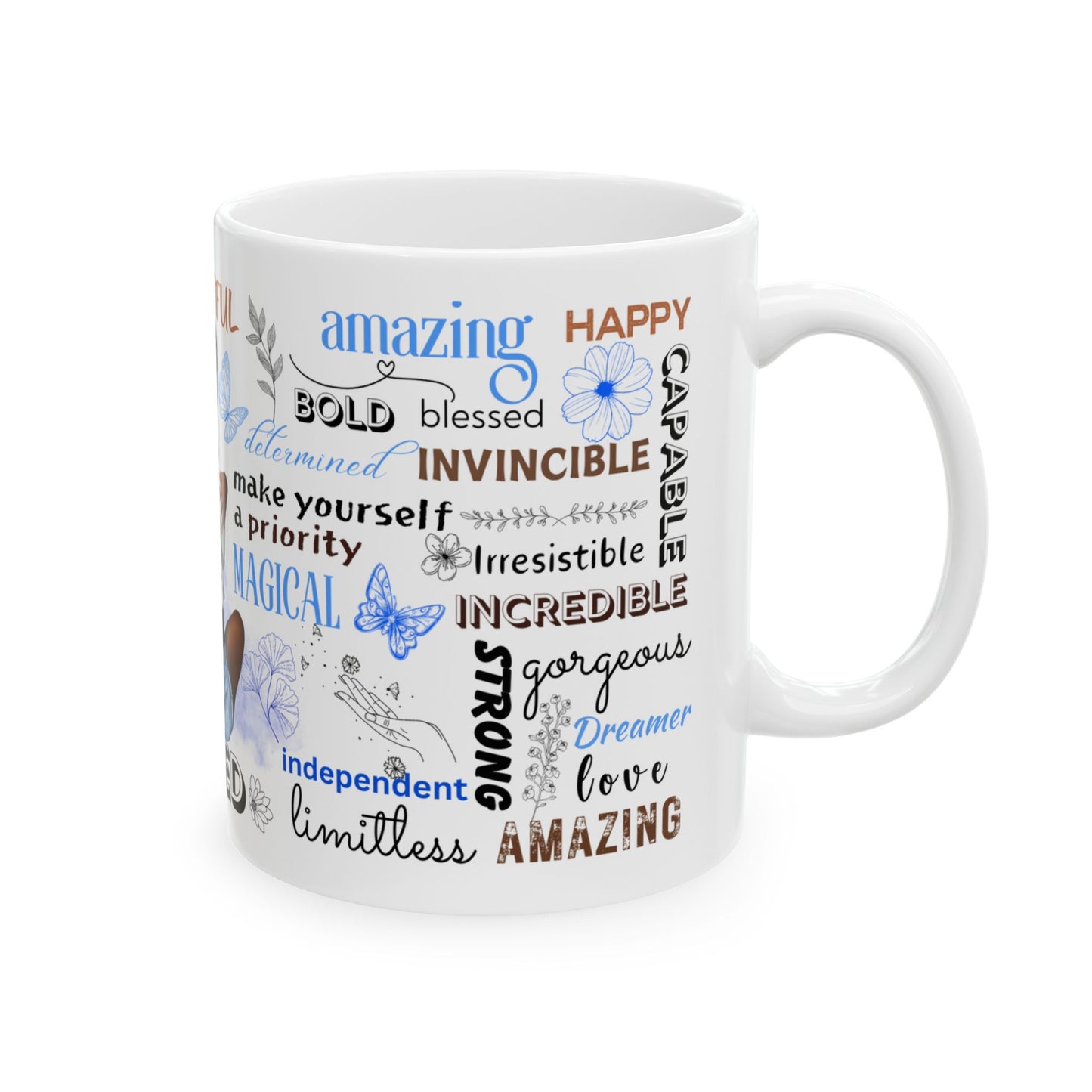 Self Love Mug, Inspirational Gift, Motivational, Empowering, Positive Affirmation Coffee Cup- 11oz & 15oz wraparound