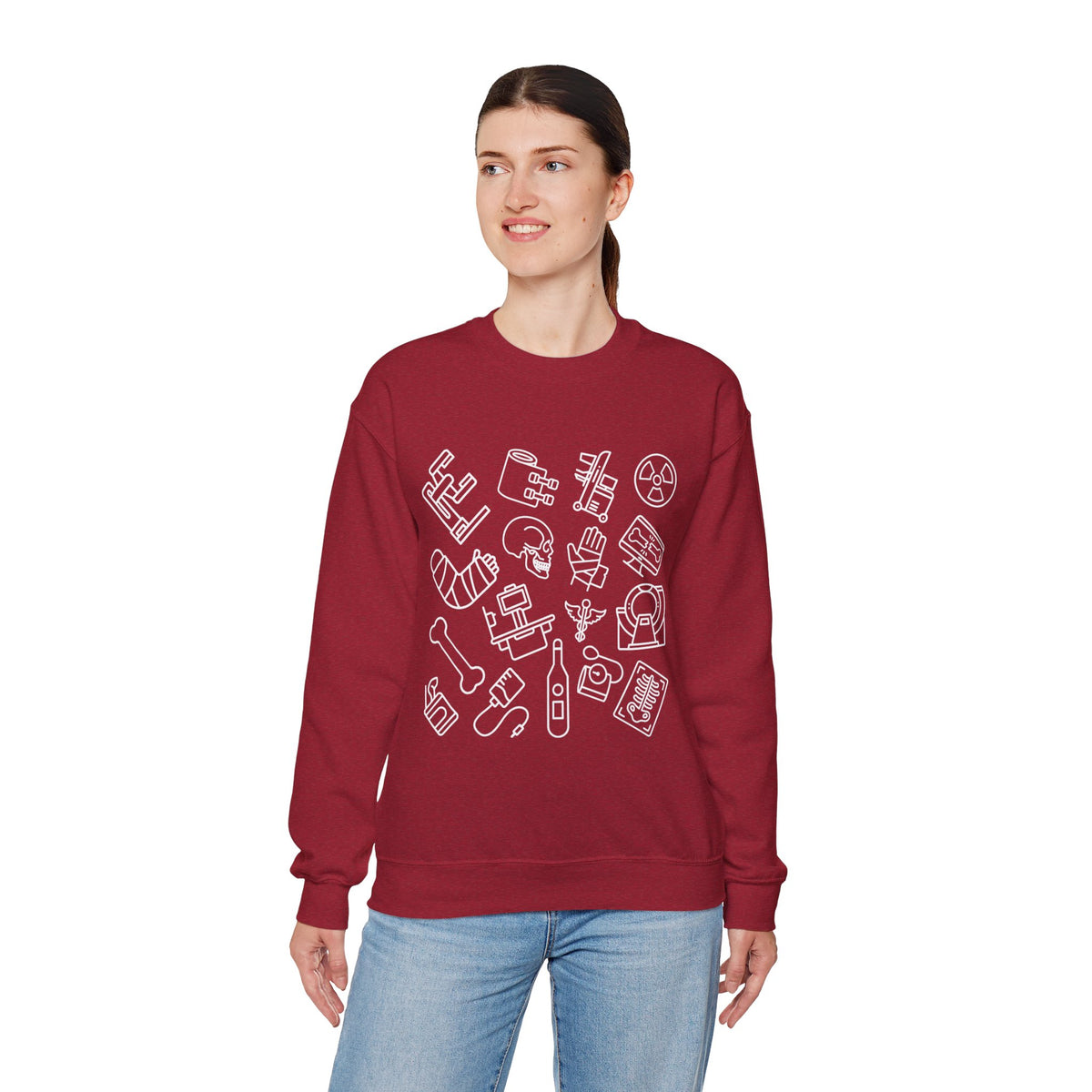 Radiology Icons Crewneck Sweatshirt | X-Ray & MRI Tech Gift