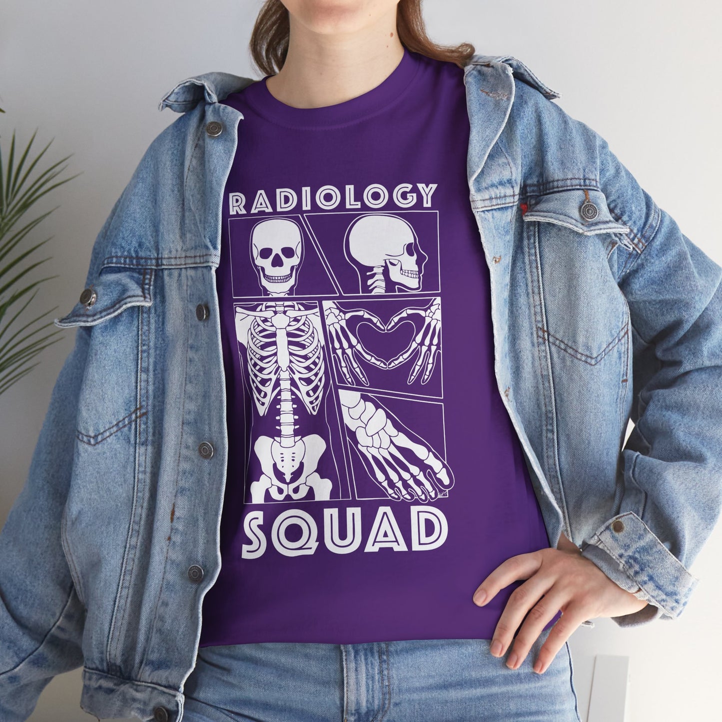 Radiology Comic Strip Tee with White Bones