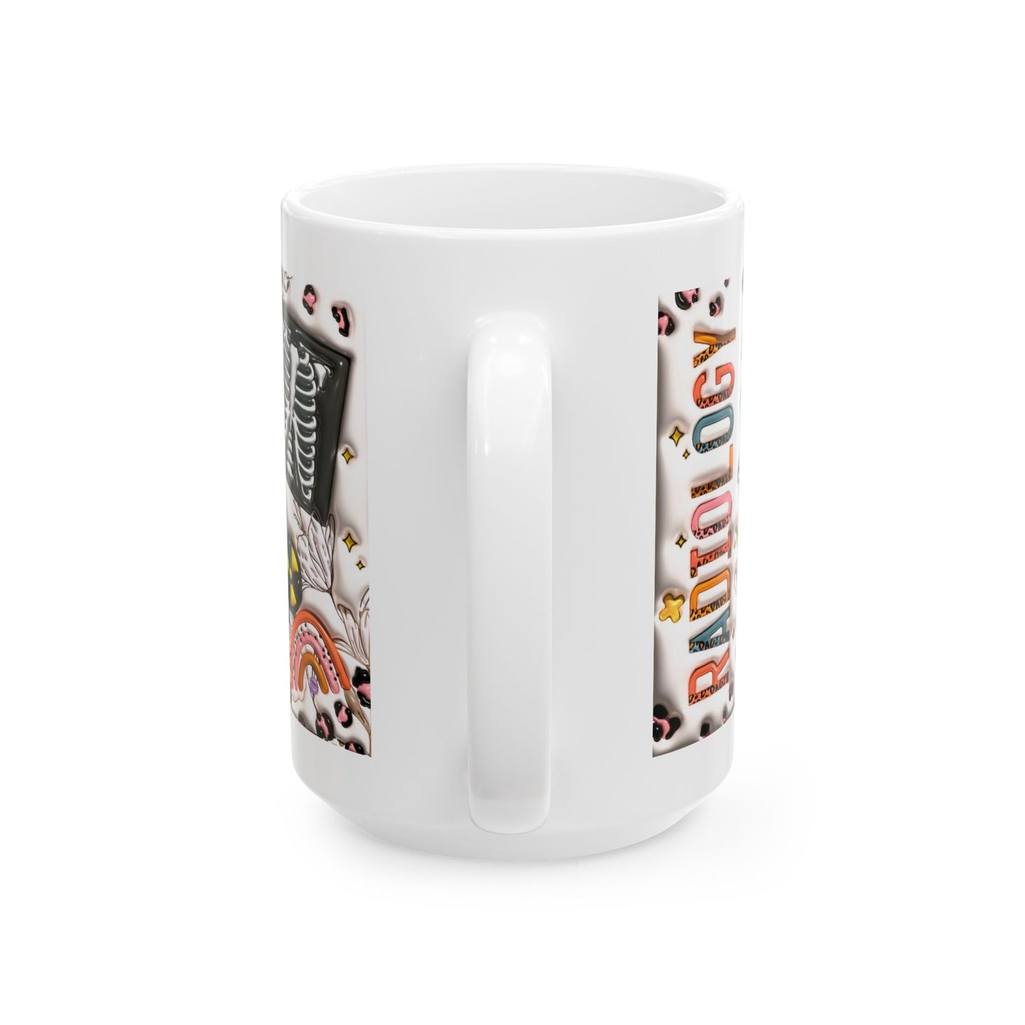 Radiology Coffee Mug-Colorful gift of Medical Bones & Icons- 11oz & 15oz wraparound