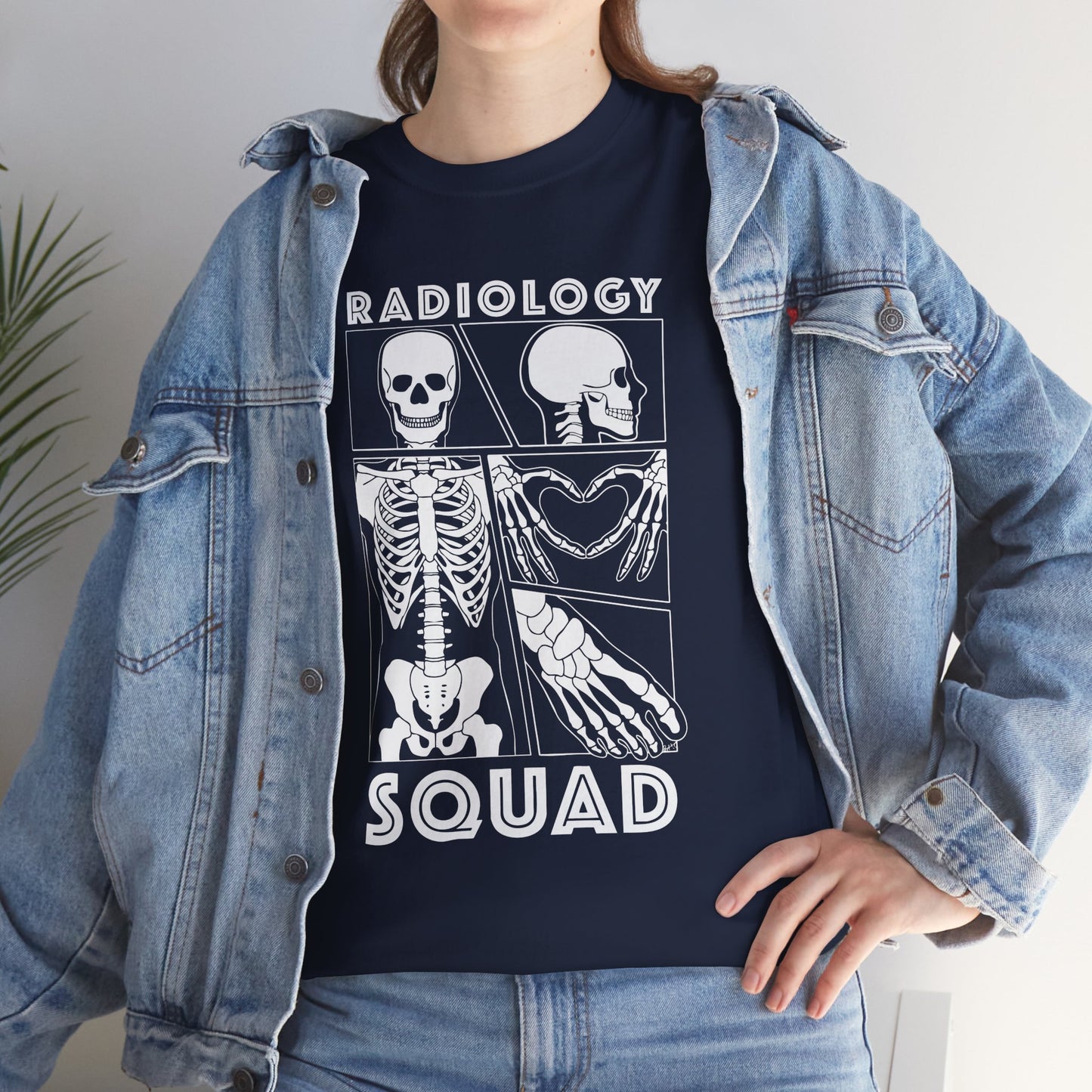 Radiology Comic Strip Tee with White Bones