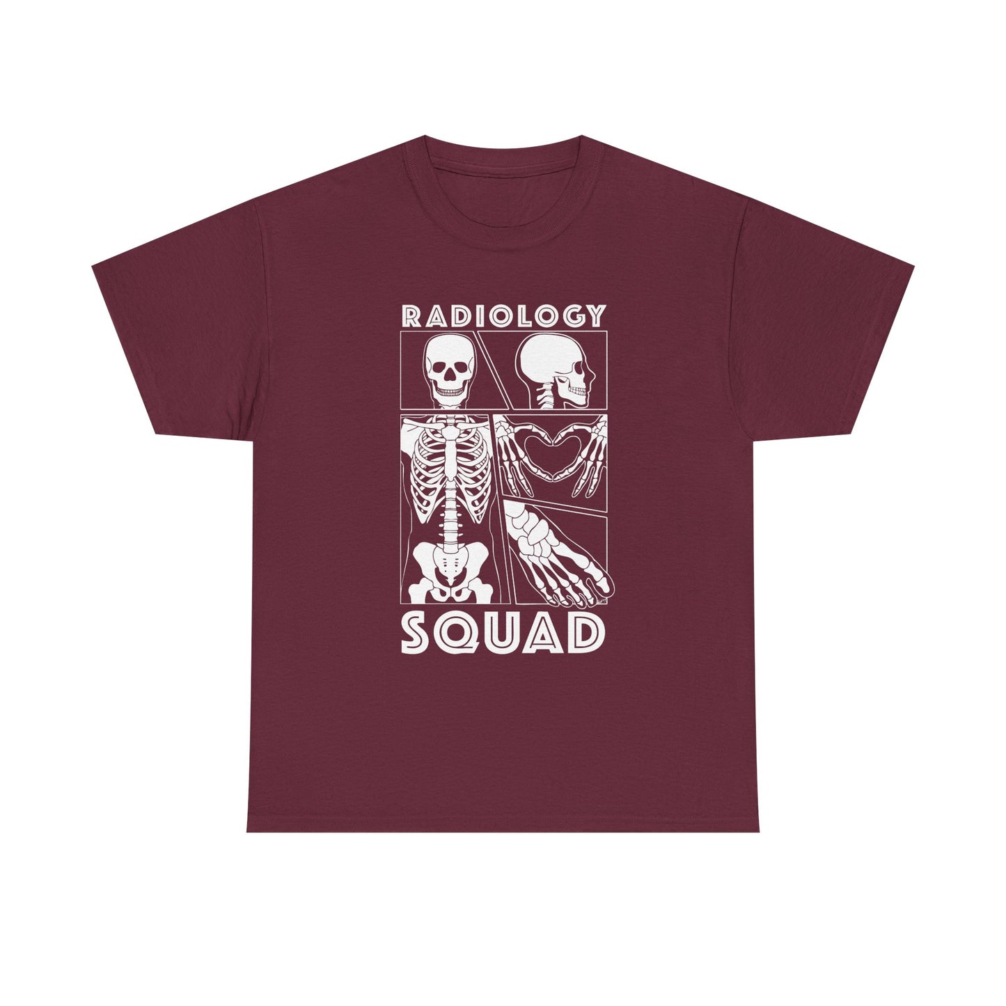 Radiology Comic Strip Tee with White Bones