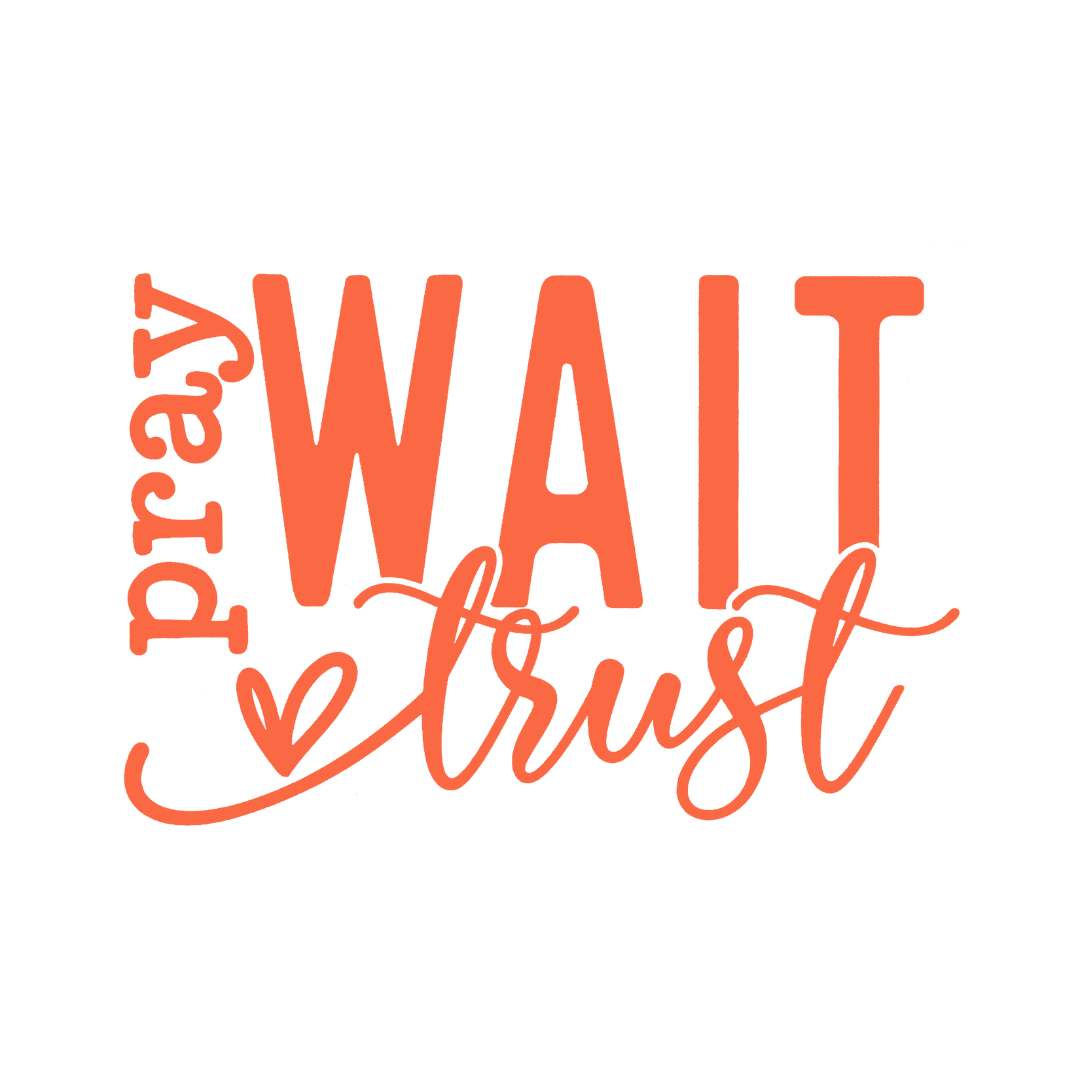 PRAY WAIT TRUST-print transfer only