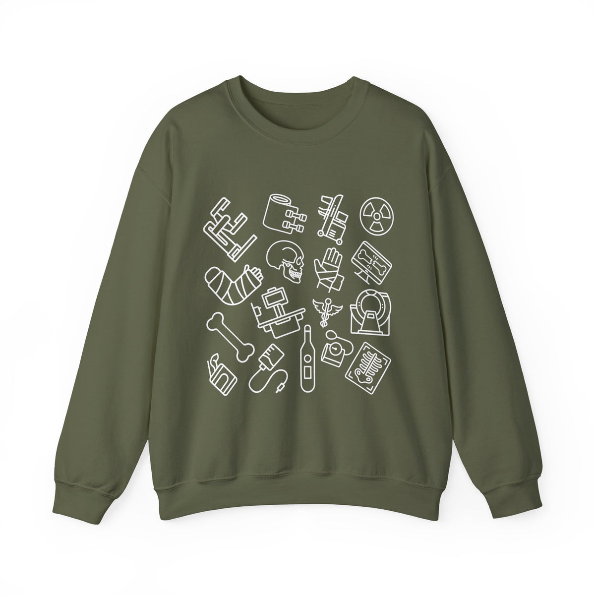 Radiology Icons Crewneck Sweatshirt | X-Ray & MRI Tech Gift