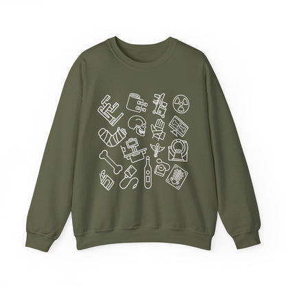 Radiology Icons Crewneck Sweatshirt | X-Ray & MRI Tech Gift