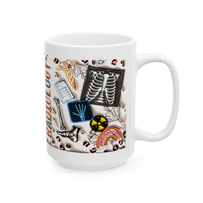 Radiology Coffee Mug-Colorful gift of Medical Bones & Icons- 11oz & 15oz wraparound