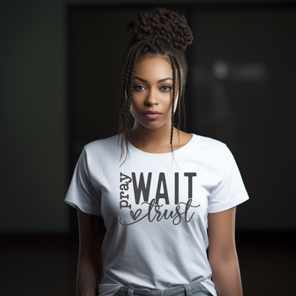 PRAY WAIT TRUST-print transfer only