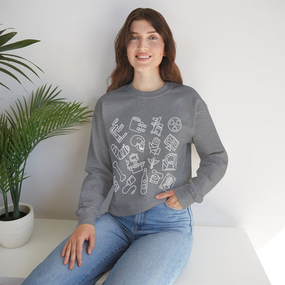 Radiology Icons Crewneck Sweatshirt | X-Ray & MRI Tech Gift