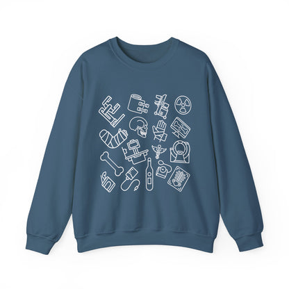 Radiology Icons Crewneck Sweatshirt | X-Ray & MRI Tech Gift