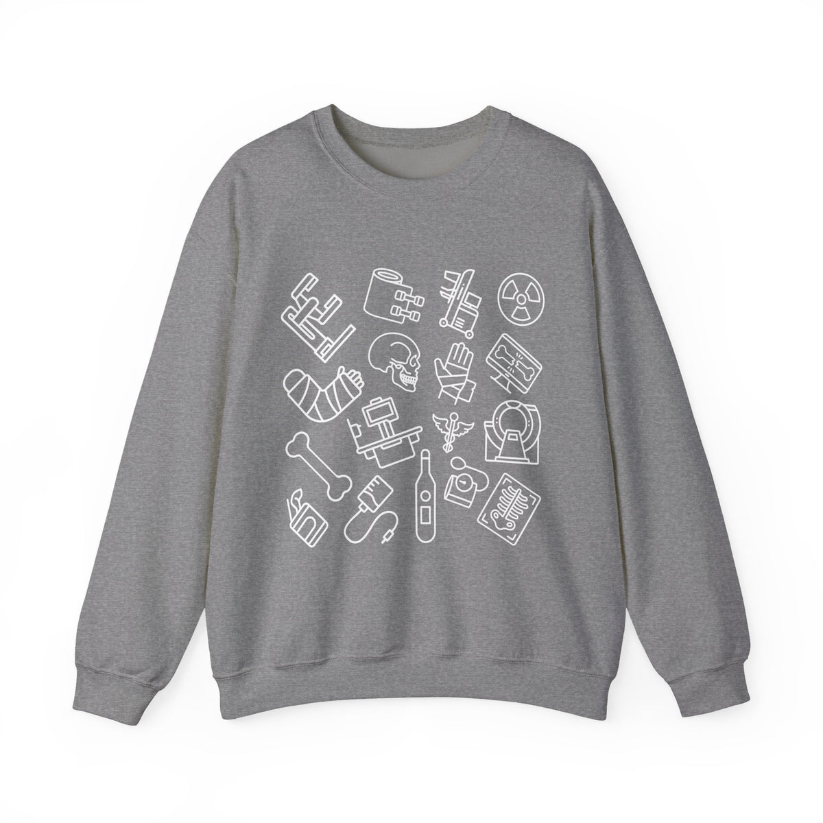 Radiology Icons Crewneck Sweatshirt | X-Ray & MRI Tech Gift