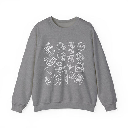 Radiology Icons Crewneck Sweatshirt | X-Ray & MRI Tech Gift