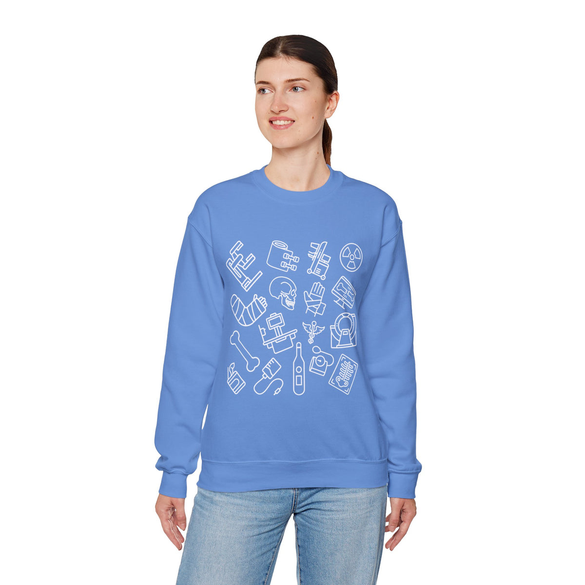 Radiology Icons Crewneck Sweatshirt | X-Ray & MRI Tech Gift