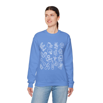 Radiology Icons Crewneck Sweatshirt | X-Ray & MRI Tech Gift
