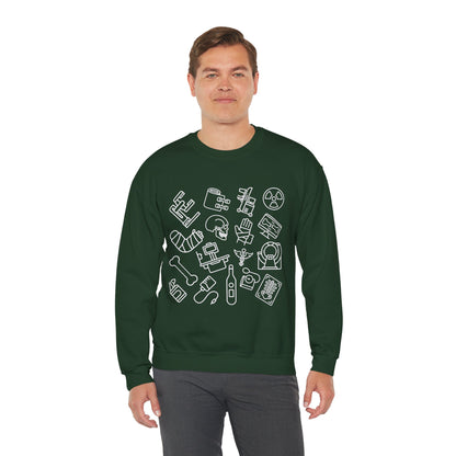 Radiology Icons Crewneck Sweatshirt | X-Ray & MRI Tech Gift