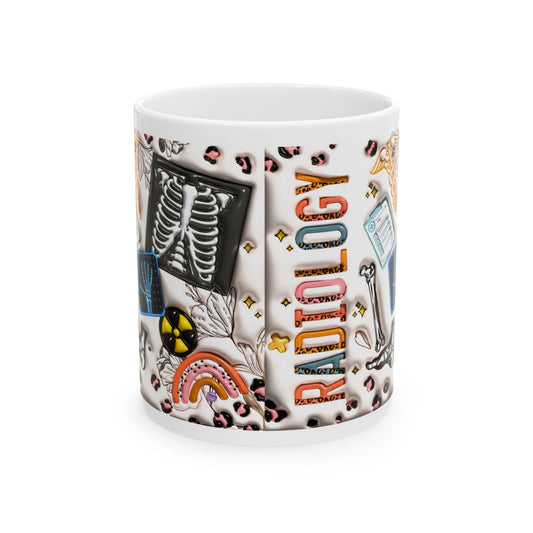 Radiology Coffee Mug-Colorful gift of Medical Bones & Icons- 11oz & 15oz wraparound