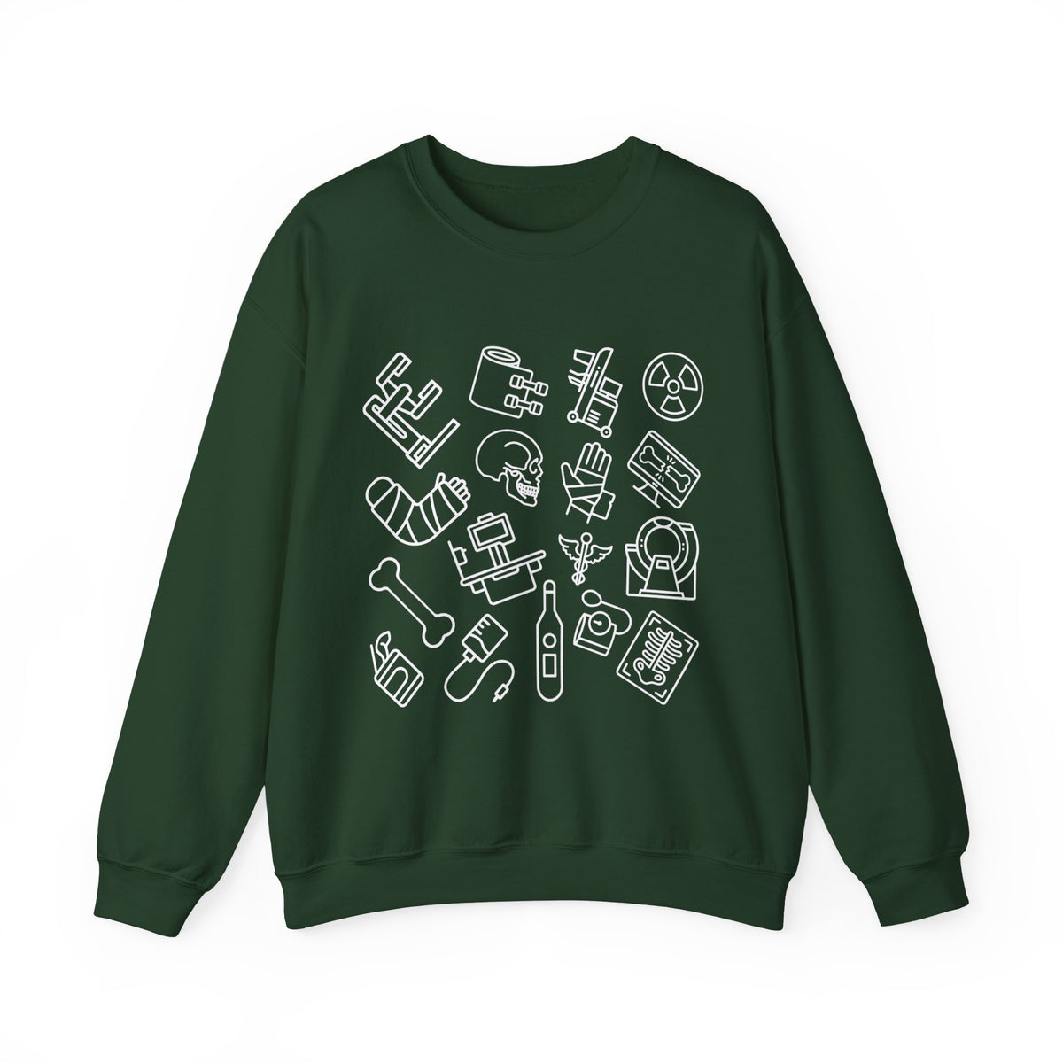 Radiology Icons Crewneck Sweatshirt | X-Ray & MRI Tech Gift