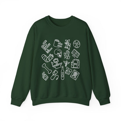 Radiology Icons Crewneck Sweatshirt | X-Ray & MRI Tech Gift