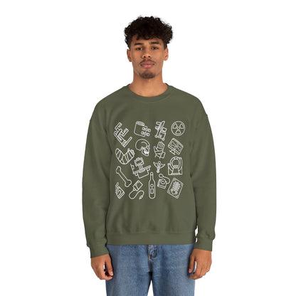 Radiology Icons Crewneck Sweatshirt | X-Ray & MRI Tech Gift