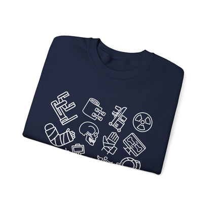 Radiology Icons Crewneck Sweatshirt | X-Ray & MRI Tech Gift