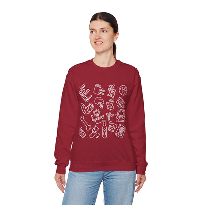 Radiology Icons Crewneck Sweatshirt | X-Ray & MRI Tech Gift