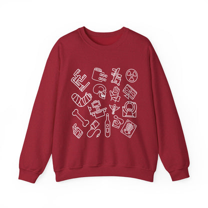 Radiology Icons Crewneck Sweatshirt | X-Ray & MRI Tech Gift