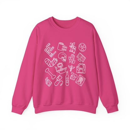Radiology Icons Crewneck Sweatshirt | X-Ray & MRI Tech Gift