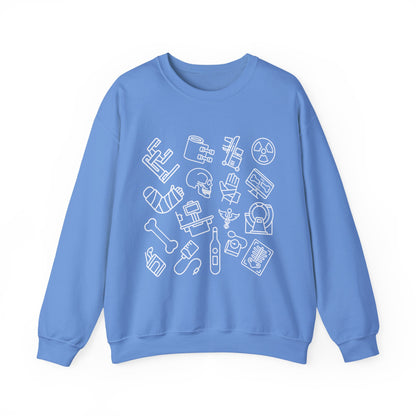 Radiology Icons Crewneck Sweatshirt | X-Ray & MRI Tech Gift