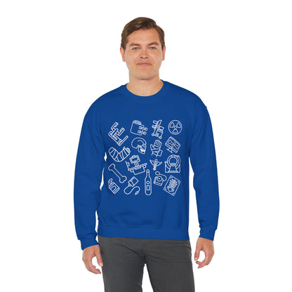 Radiology Icons Crewneck Sweatshirt | X-Ray & MRI Tech Gift