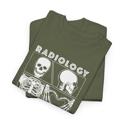 Radiology Comic Strip Tee with White Bones