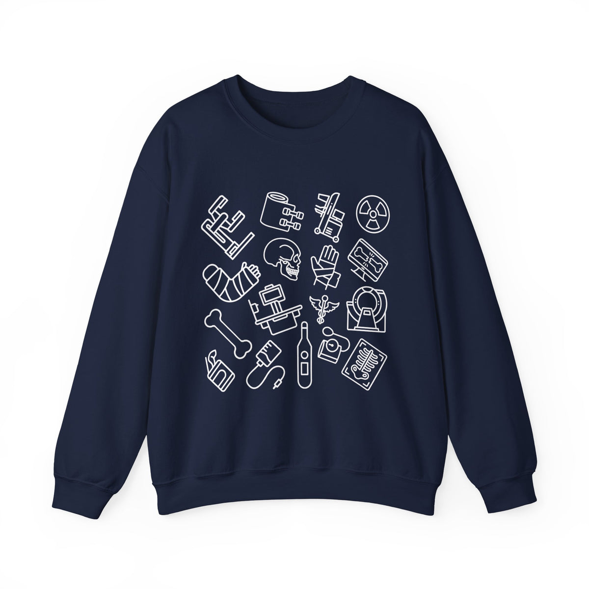 Radiology Icons Crewneck Sweatshirt | X-Ray & MRI Tech Gift