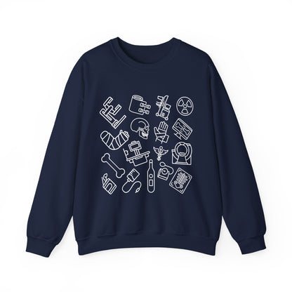 Radiology Icons Crewneck Sweatshirt | X-Ray & MRI Tech Gift