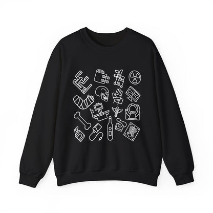 Radiology Icons Crewneck Sweatshirt | X-Ray & MRI Tech Gift
