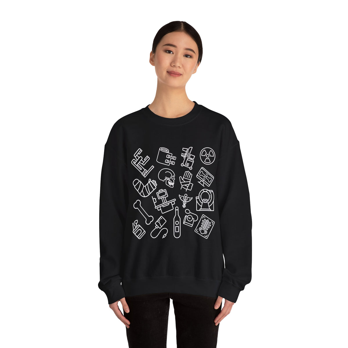 Radiology Icons Crewneck Sweatshirt | X-Ray & MRI Tech Gift