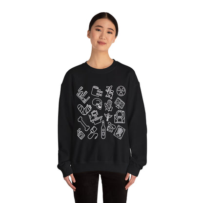 Radiology Icons Crewneck Sweatshirt | X-Ray & MRI Tech Gift