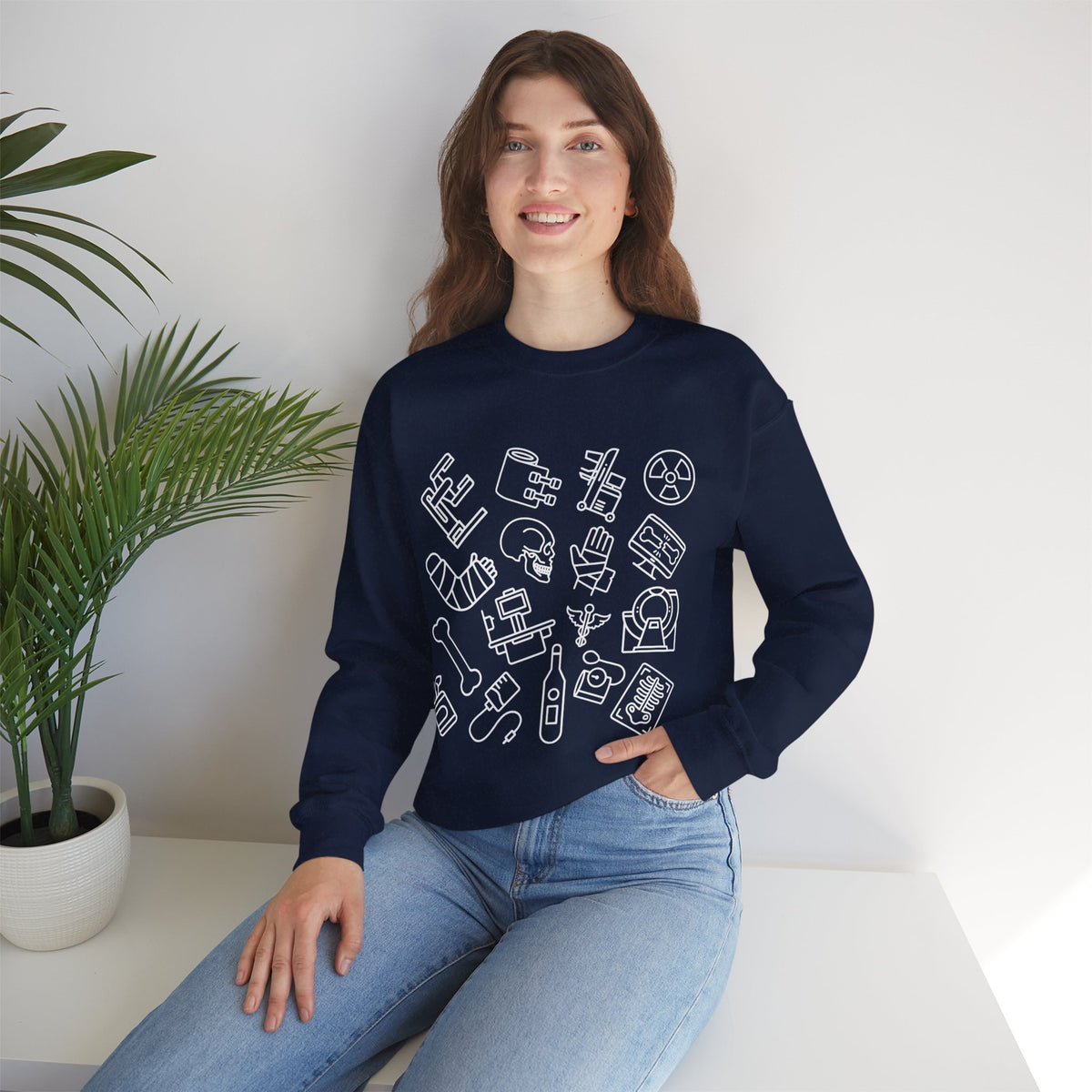 Radiology Icons Crewneck Sweatshirt | X-Ray & MRI Tech Gift