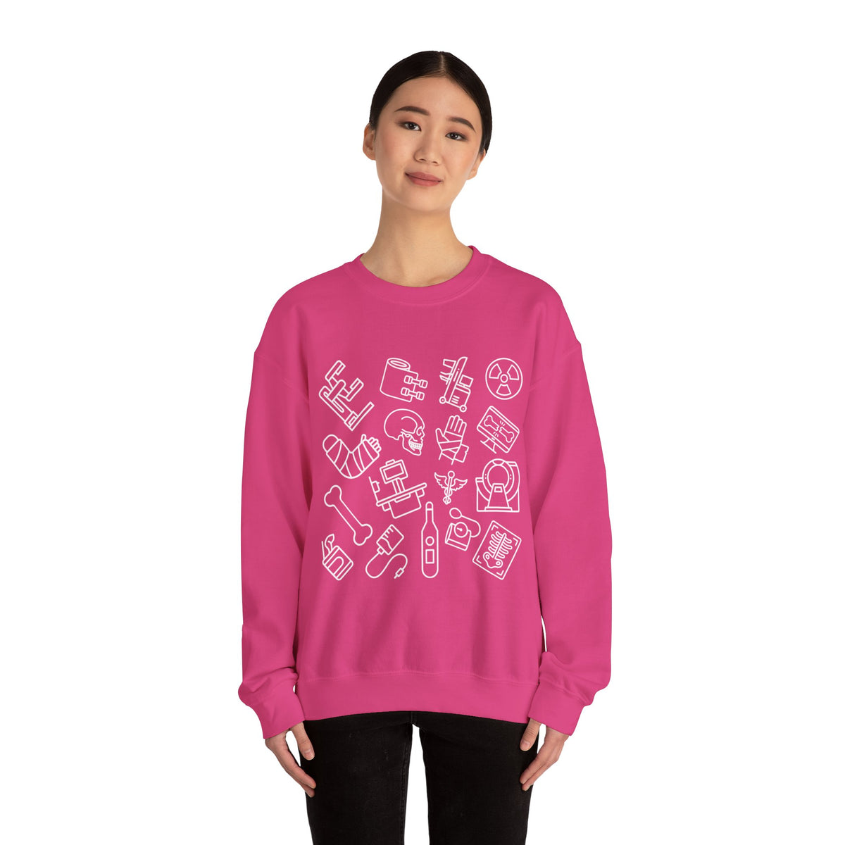 Radiology Icons Crewneck Sweatshirt | X-Ray & MRI Tech Gift